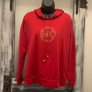 Michael Kors Red Hooded Sweatshirt - Medium